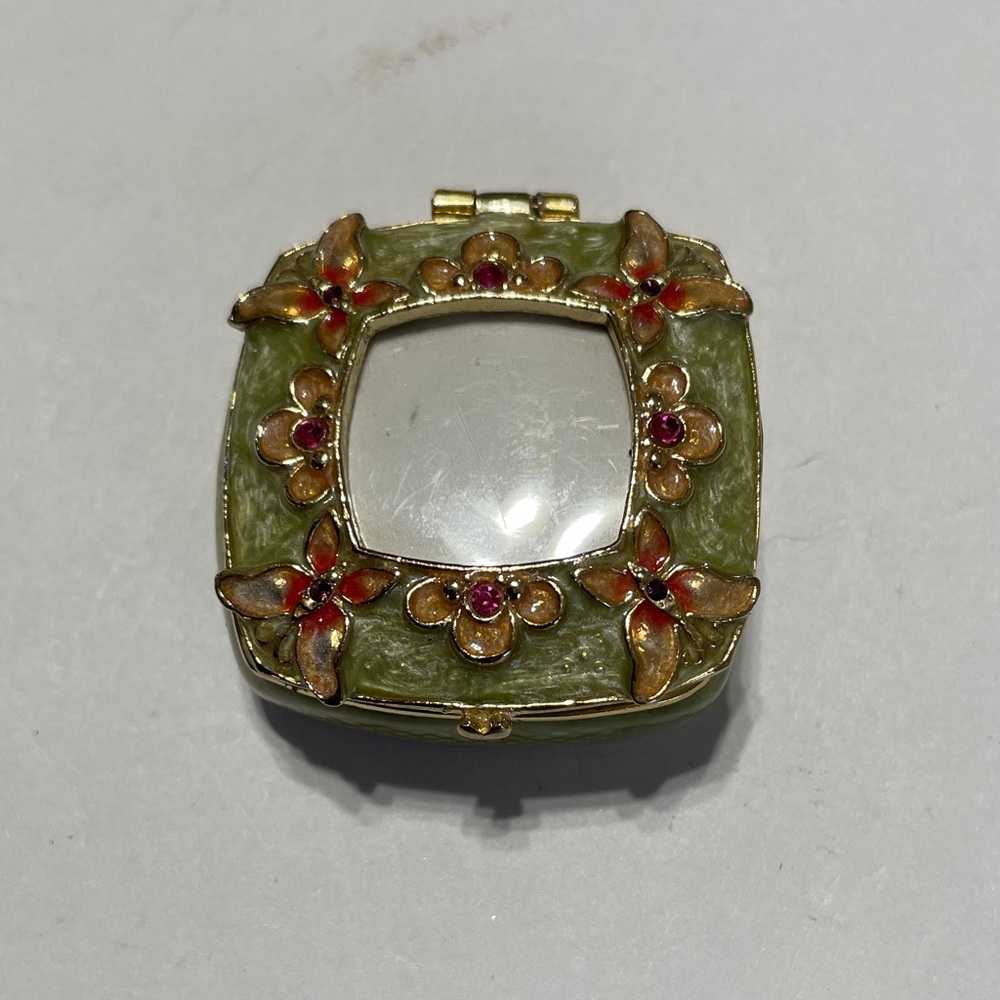 Monet Enamel Floral Trinket Box